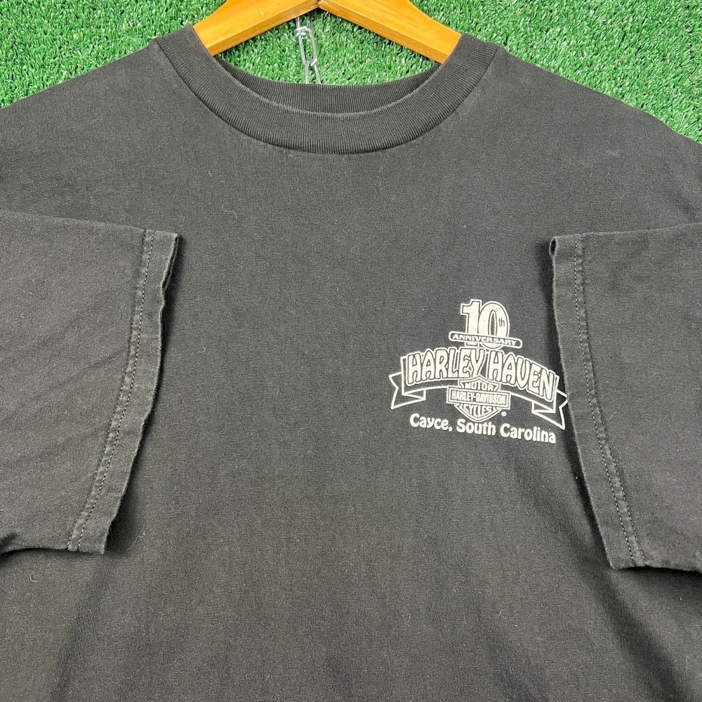 VTG Harley-Davidson T Shirt Mens XL Faded Black Cayce SC Anniversary Graphic Y2K